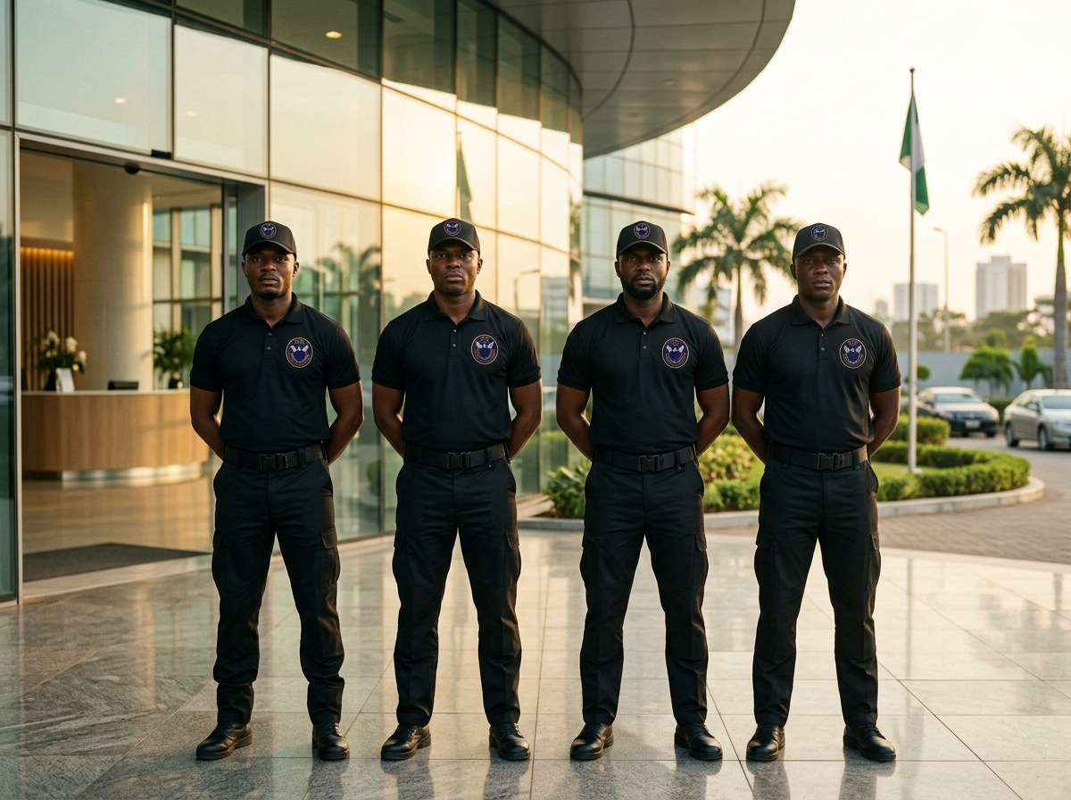 Avon Security Asaba deployment team in branded uniforms with company badge
